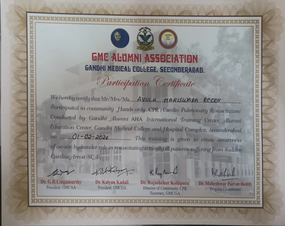 CPR training certificate