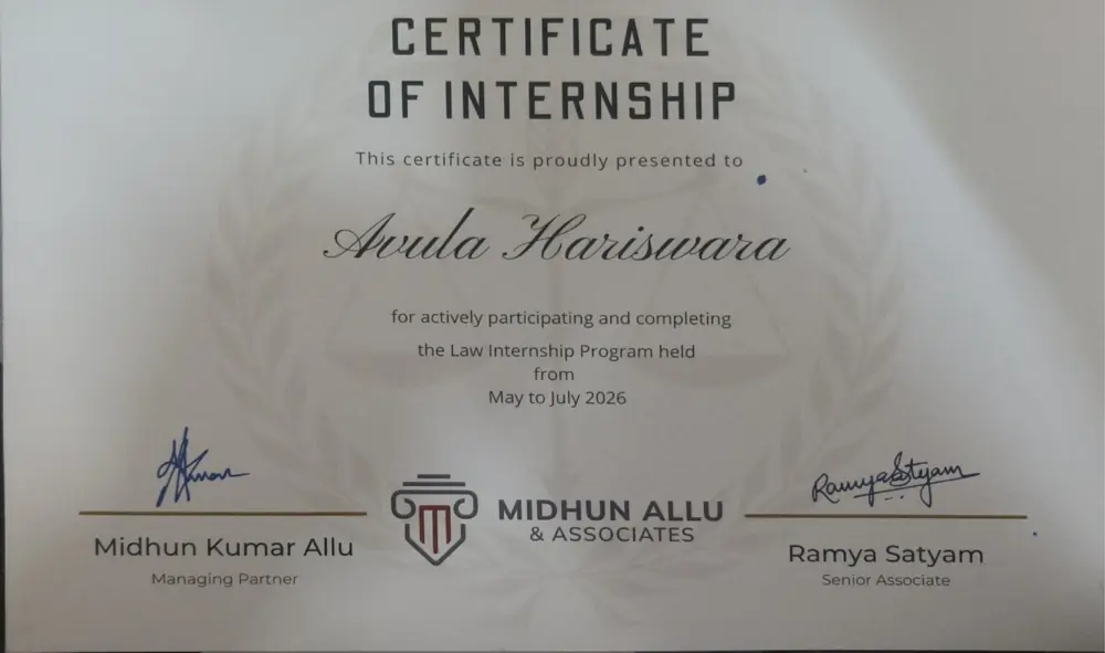 Certificate of internship