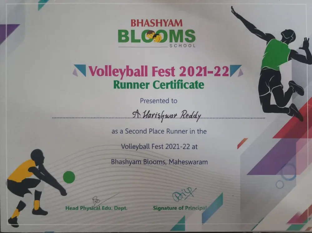 Volleyball certificate